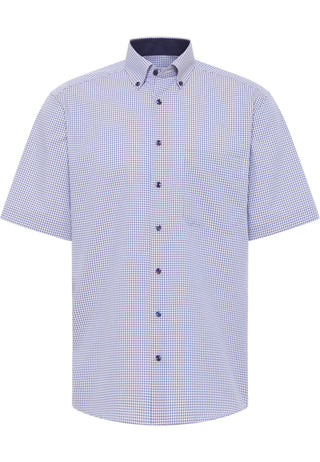 ETERNA COMFORT FIT Kurzarm Hemd - Coastal Moon Check - 8913-24-K146
