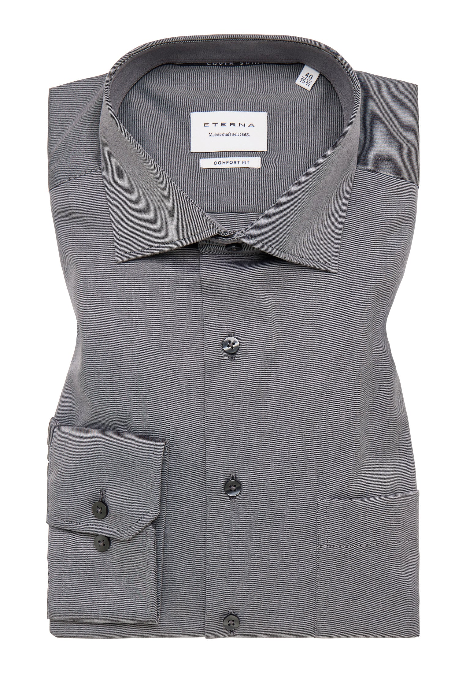 ETERNA COMFORT FIT COVER SHIRT - Silver Mist Twill - 8817-35-E19K