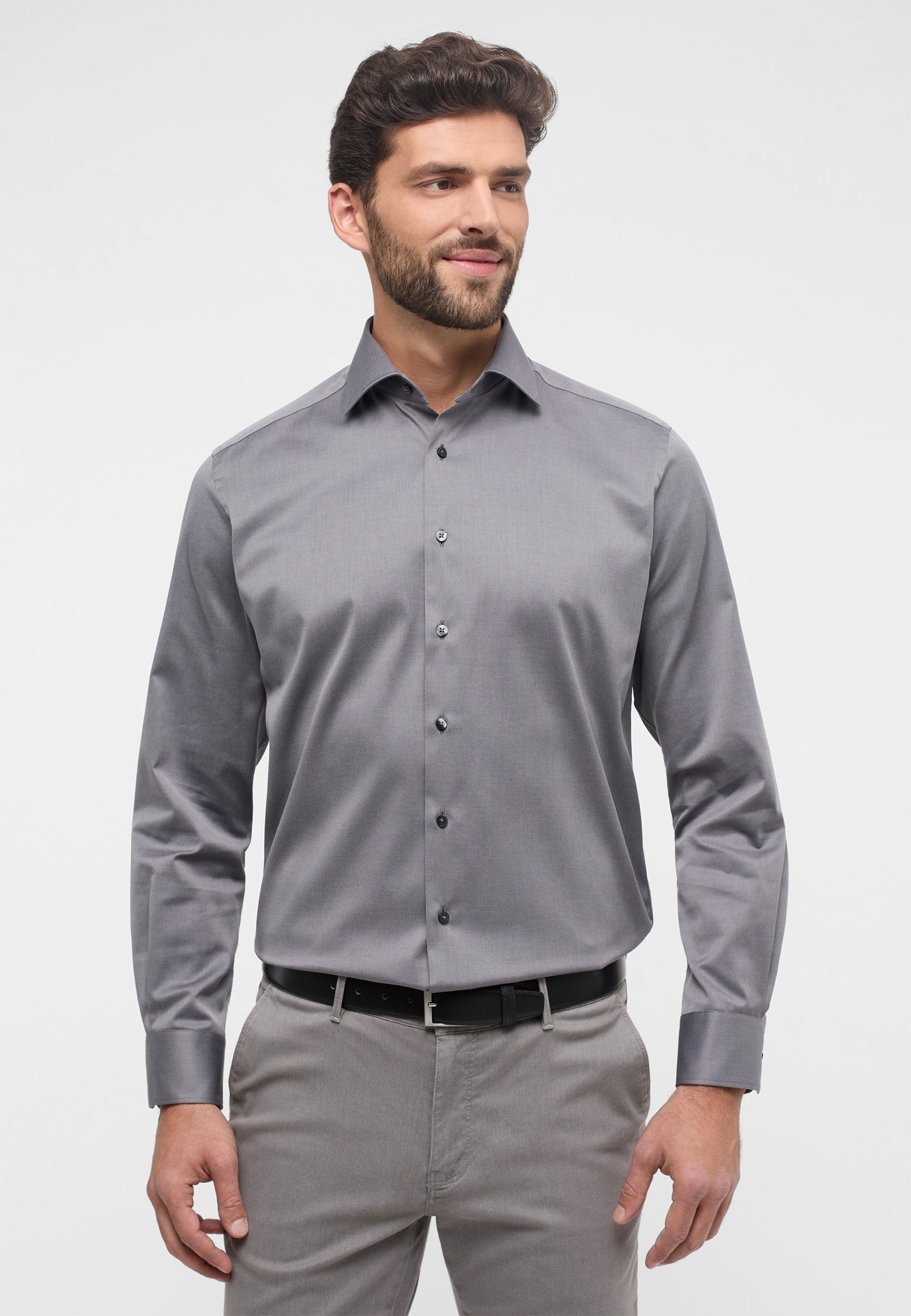 ETERNA Modern Fit Cover Shirt - Silver Mist Blue - 8817-35-X18K von Eterna