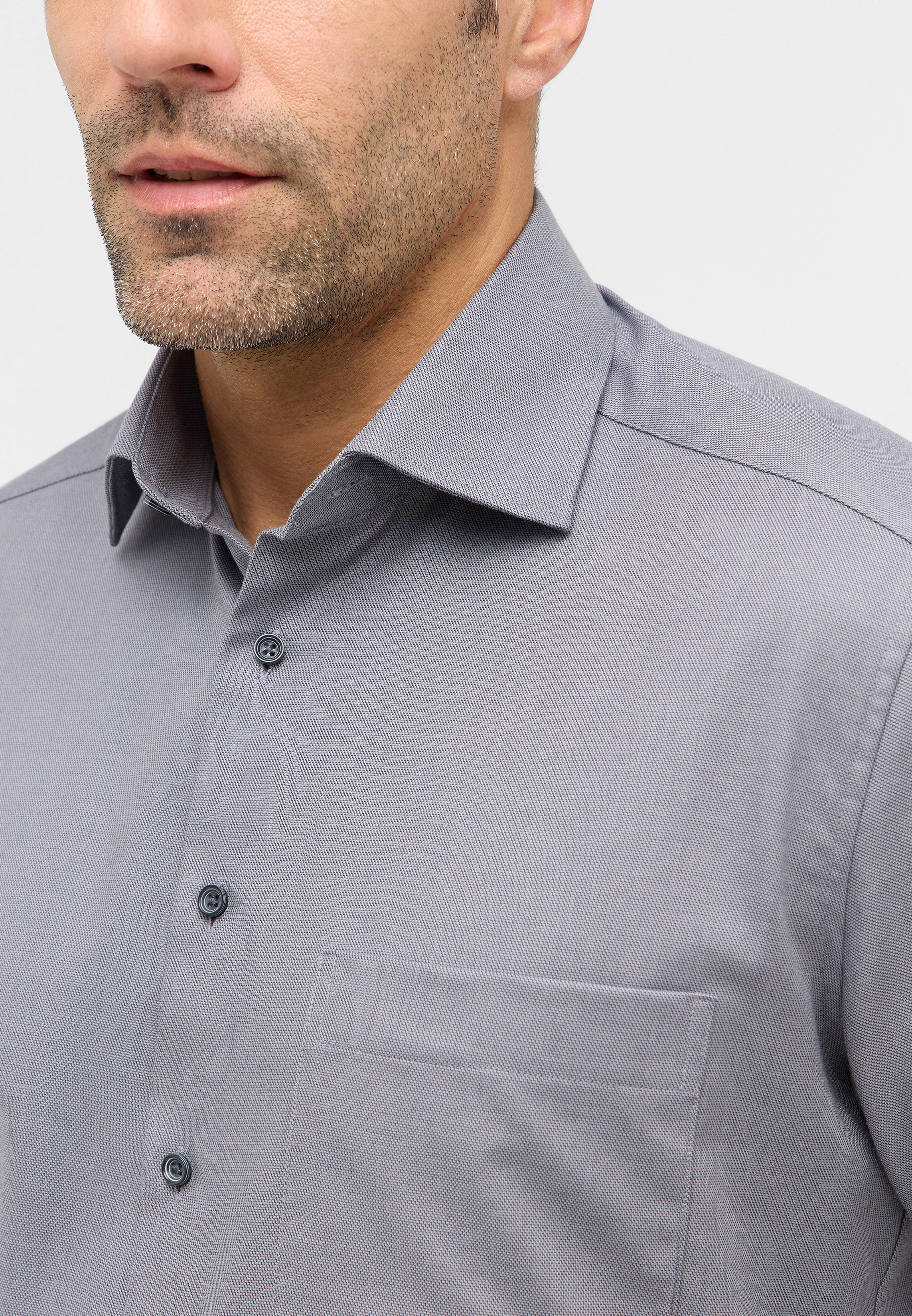 ETERNA COMFORT FIT Kurzarm Hemd - Stormbridge Gray - 8202-33-K19K von Eterna