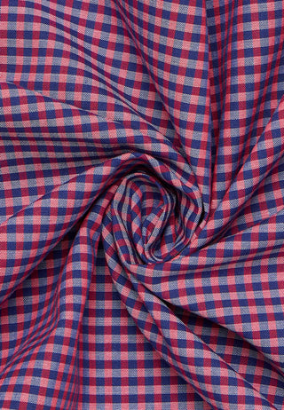 ETERNA COMFORT FIT Kurzarm Hemd - Bordeaux Navy Check - 8913-58-K146