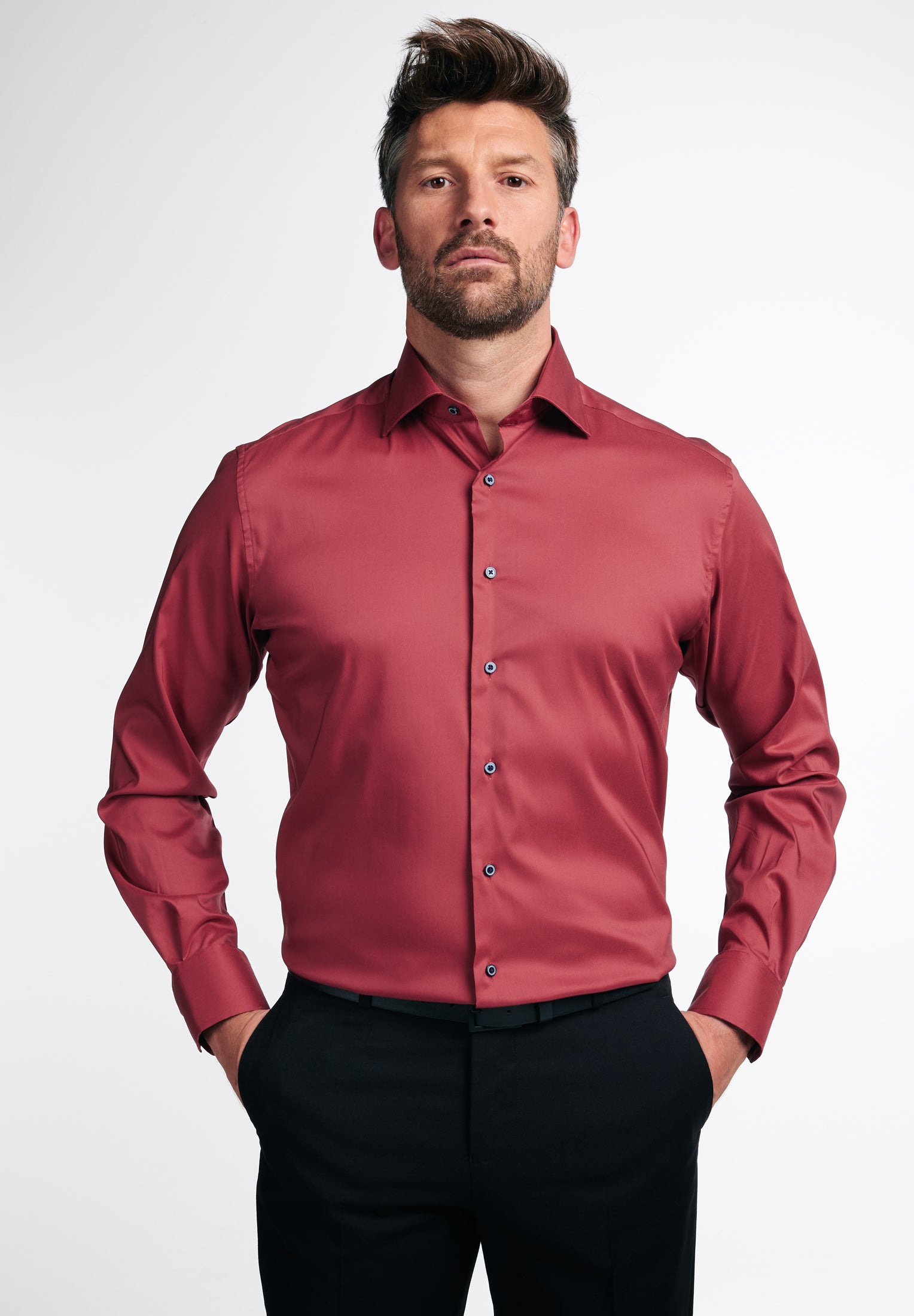 ETERNA MODERN FIT Performance Shirt - Crimson Bordeaux - 3377-56-X18K von Eterna