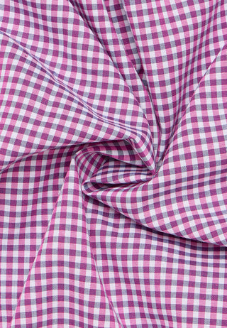 ETERNA COMFORT FIT Kurzarm Hemd - Rose Gingham Violet - 8913-52-K146