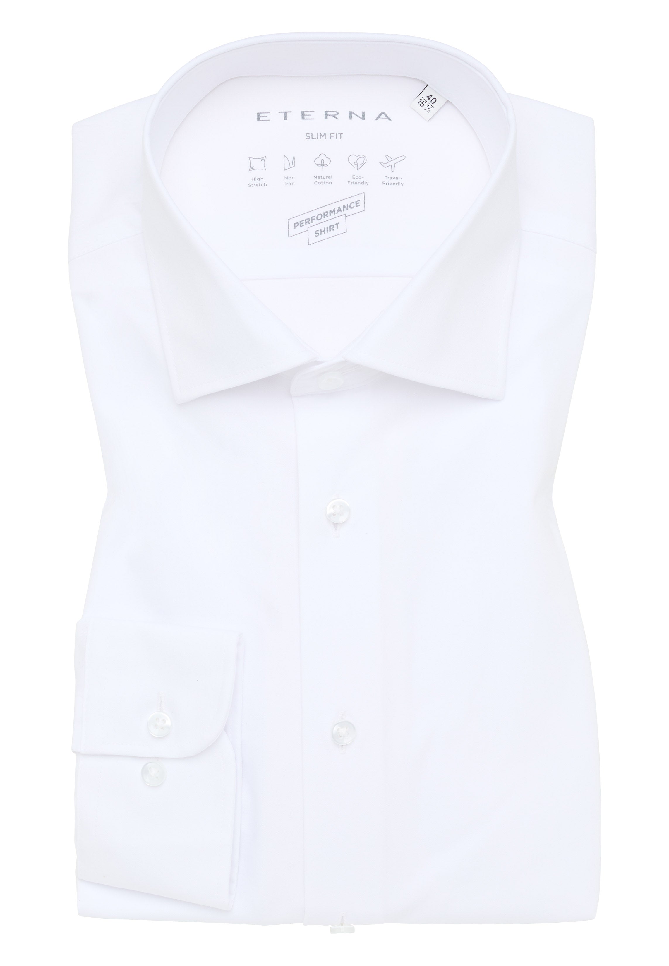 ETERNA Slim Fit Performance Shirt - Bright Glacier White - 4194-00-F170