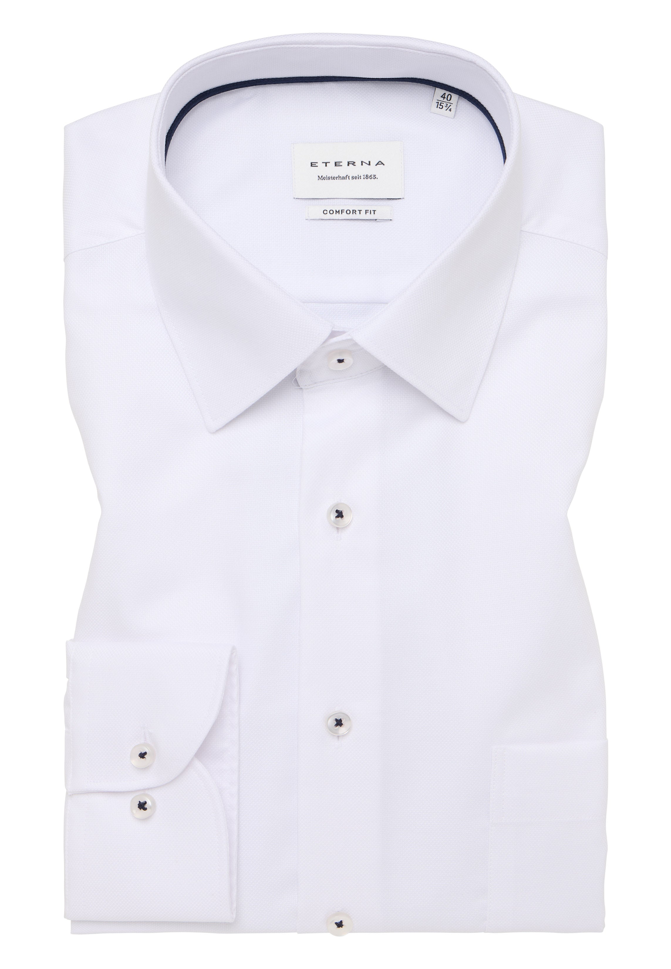 ETERNA COMFORT FIT Langarm Hemd - Pearl Cloud White - 8464-00-E181 von Eterna