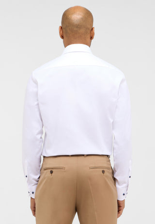ETERNA MODERN FIT Natural Stretch Langarm Hemd - Bright White Dobby - 2132-00-X171