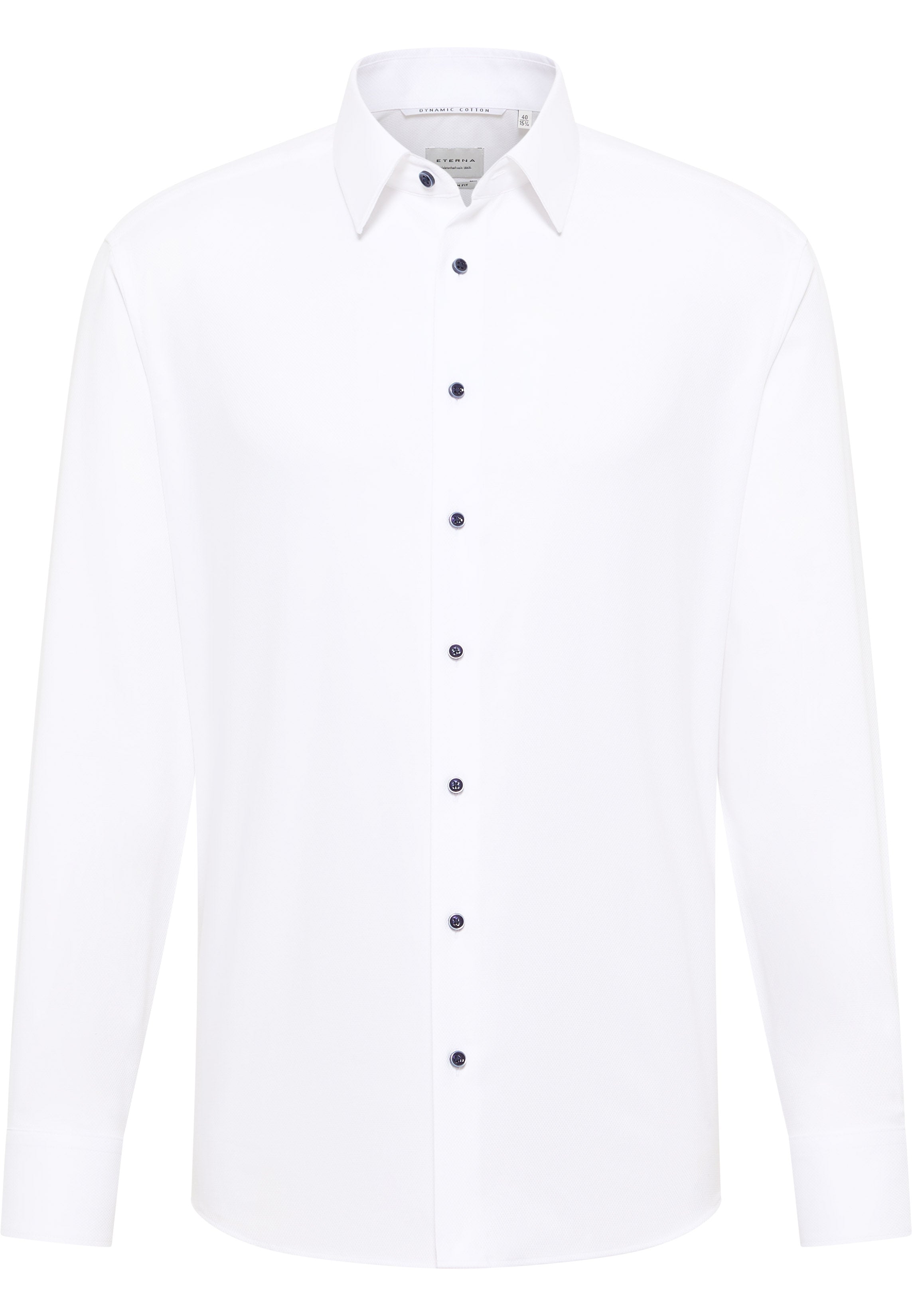 ETERNA MODERN FIT Natural Stretch Langarm Hemd - Bright White Dobby - 2132-00-X171