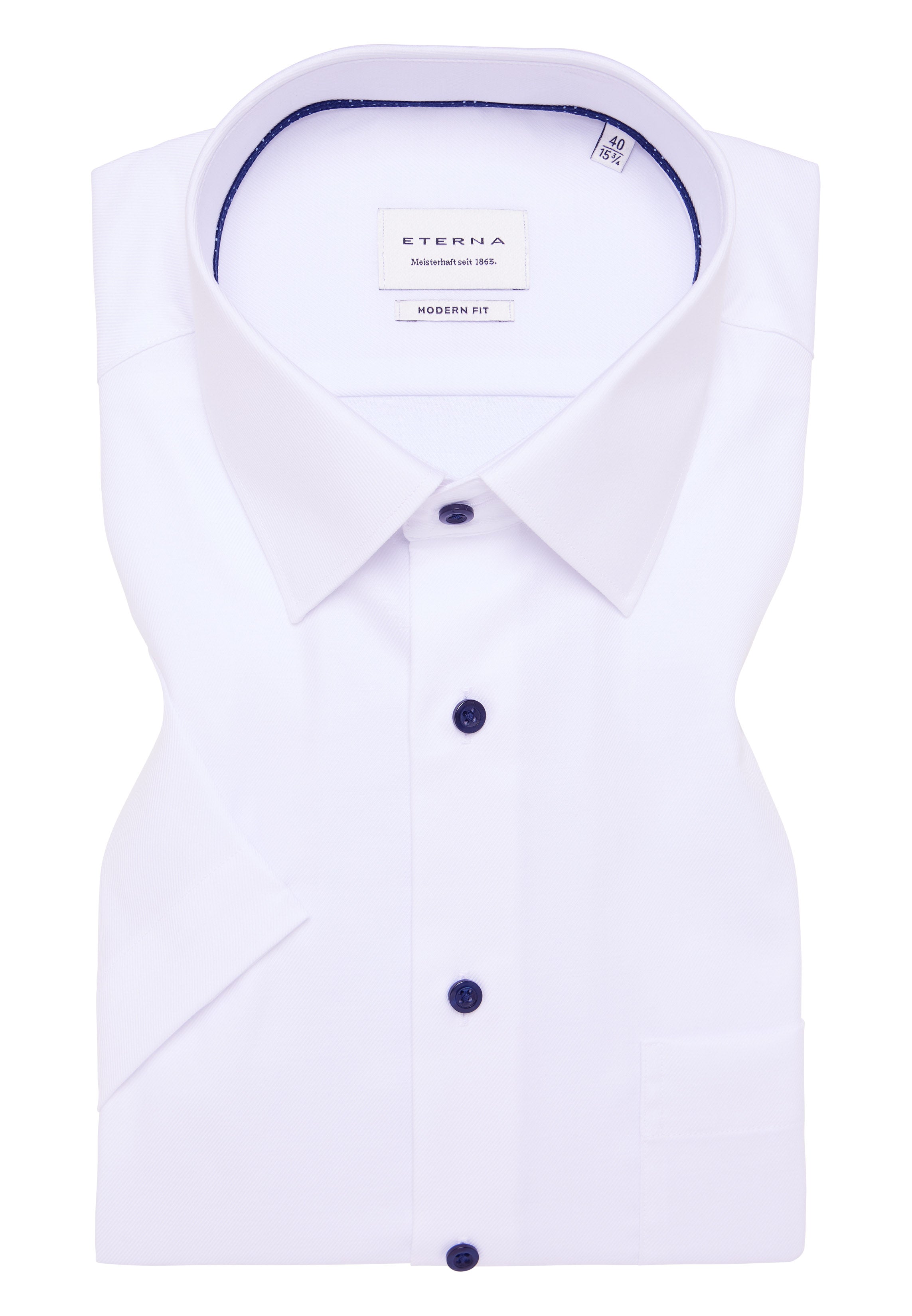 ETERNA MODERN FIT Kurzarm Hemd - Moonlit Chalk White - 1181-00-C181 von Eterna