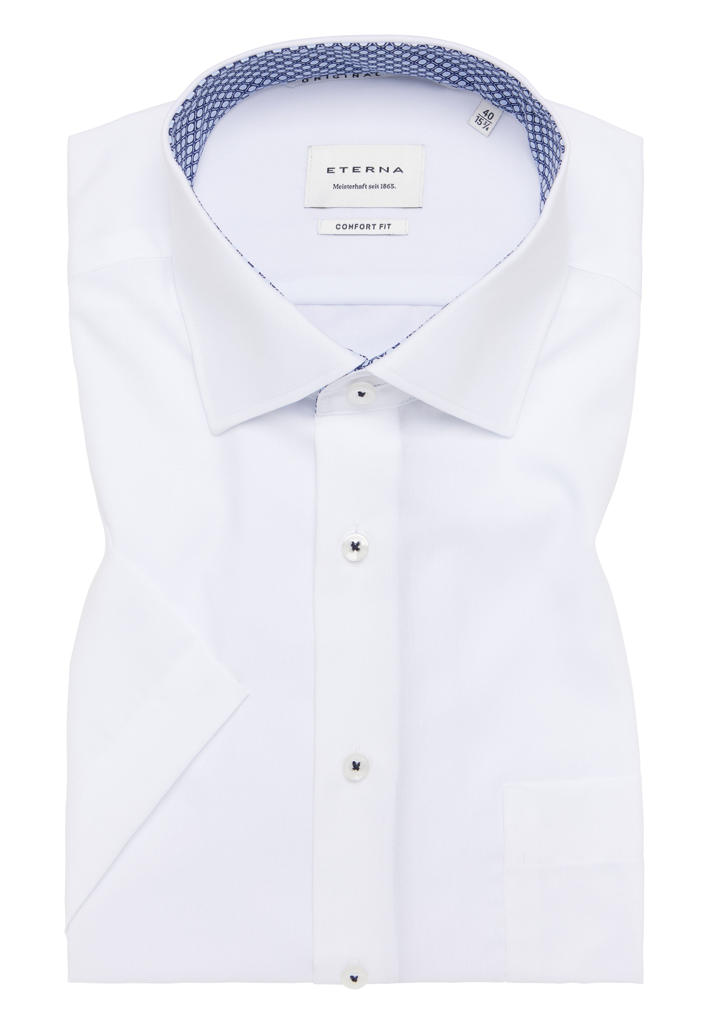 ETERNA COMFORT FIT Kurzarm Hemd - Ivory Harbor - 1304-00-K15K von Eterna