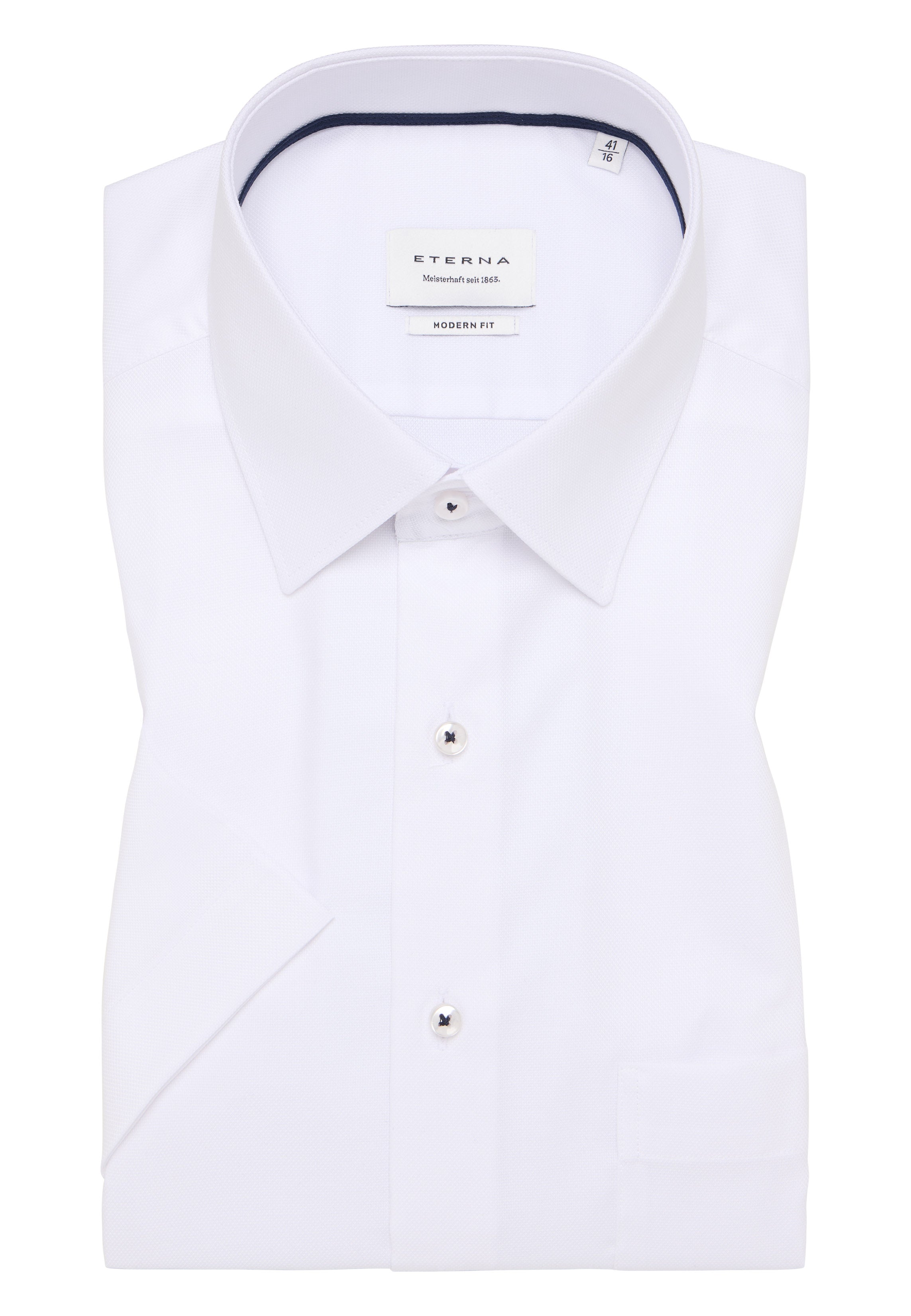 ETERNA MODERN FIT Kurzarm Hemd - Polar Cloud White - 8464-00-C181 von Eterna
