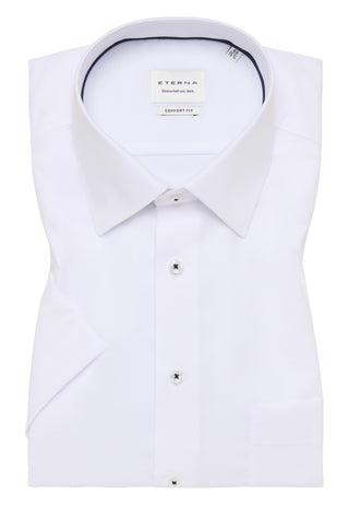 ETERNA COMFORT FIT Kurzarm Hemd - Bright Ivory Texture - 8464-00-K181