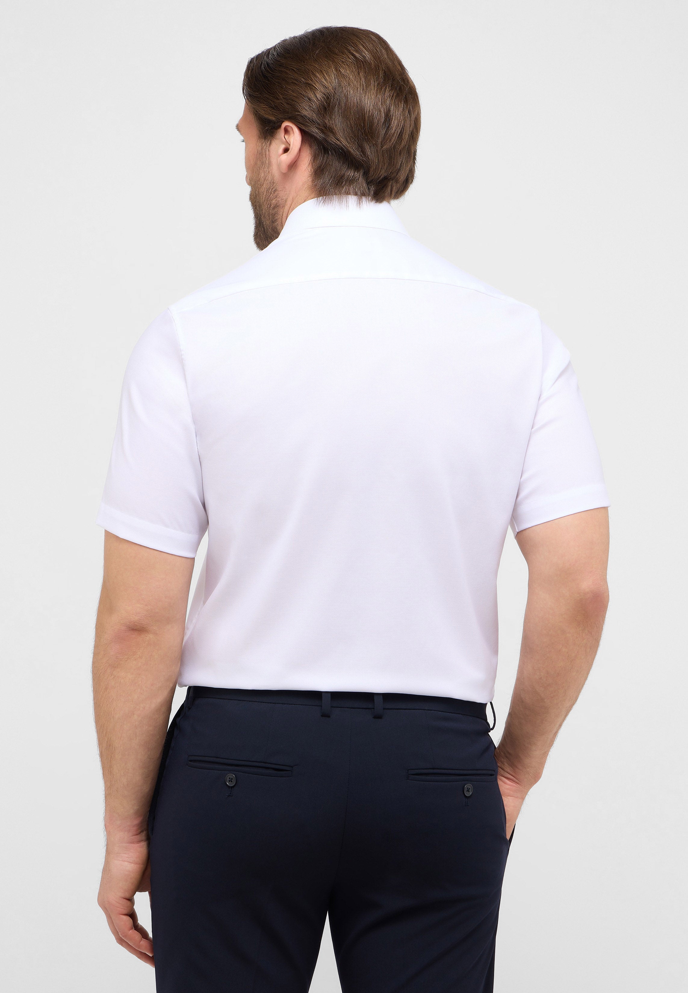 ETERNA COMFORT FIT Kurzarm Hemd - Bright Ivory Texture - 8464-00-K181 von Eterna