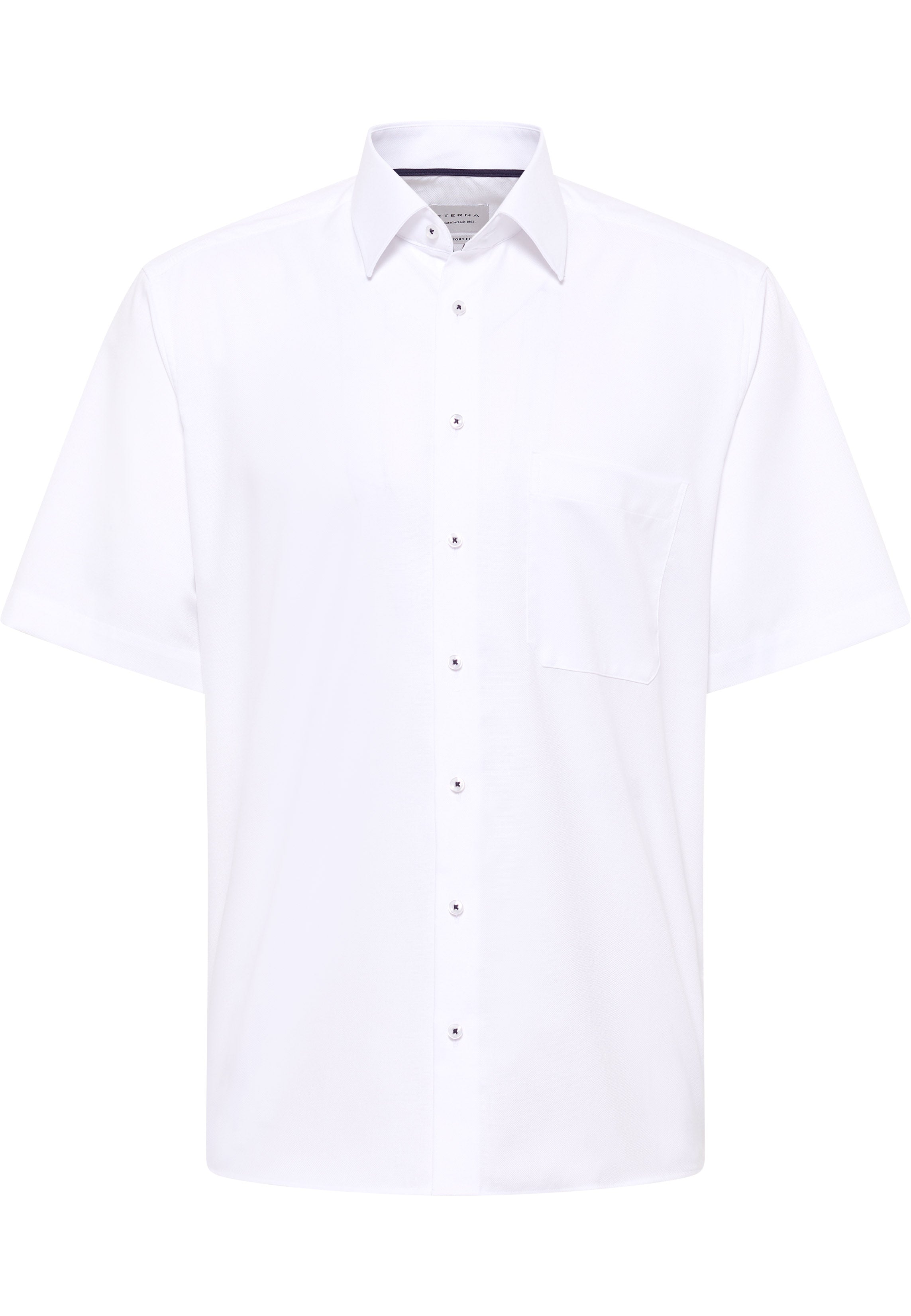 ETERNA COMFORT FIT Kurzarm Hemd - Bright Ivory Texture - 8464-00-K181