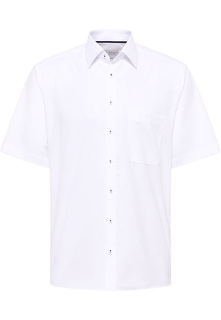 ETERNA COMFORT FIT Kurzarm Hemd - Bright Ivory Texture - 8464-00-K181