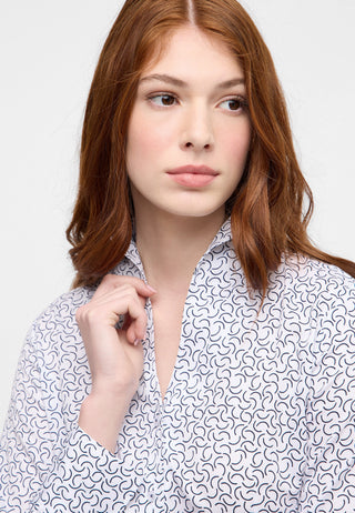 ETERNA REGULAR FIT Bluse - White Ink Waves - 7024-01-D266