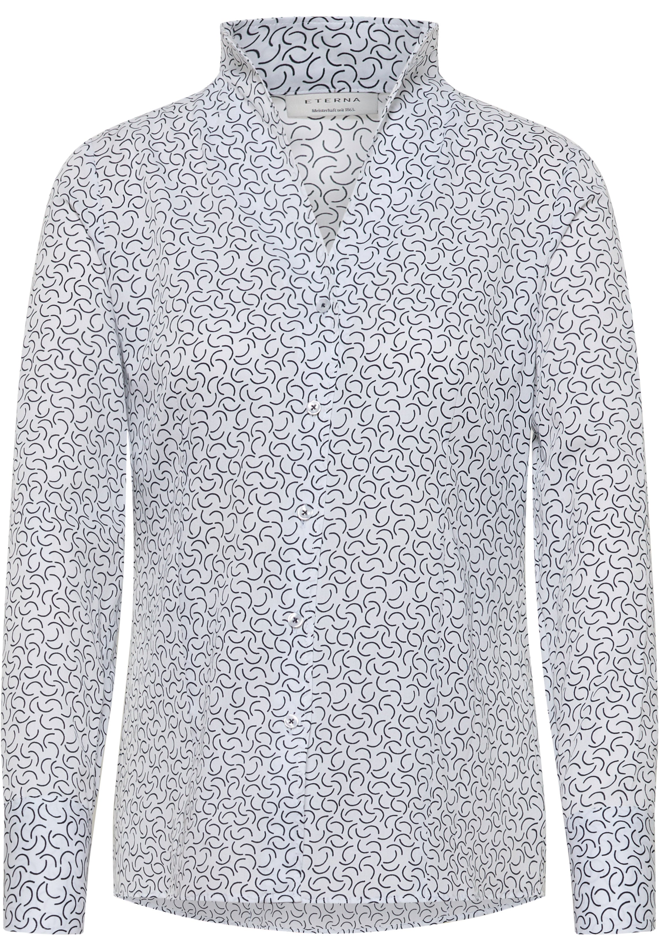 ETERNA REGULAR FIT Bluse - White Ink Waves - 7024-01-D266
