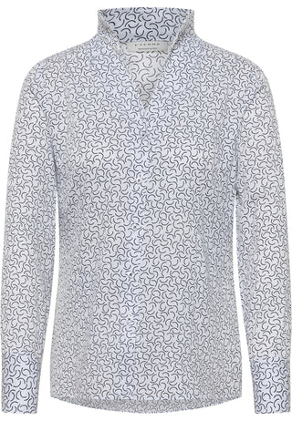 ETERNA REGULAR FIT Bluse - White Ink Waves - 7024-01-D266