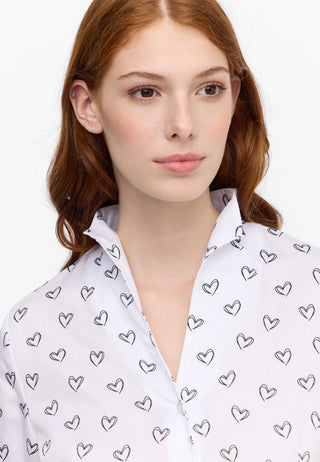 ETERNA REGULAR FIT Bluse - Heart Sketch White - 7172-01-R377