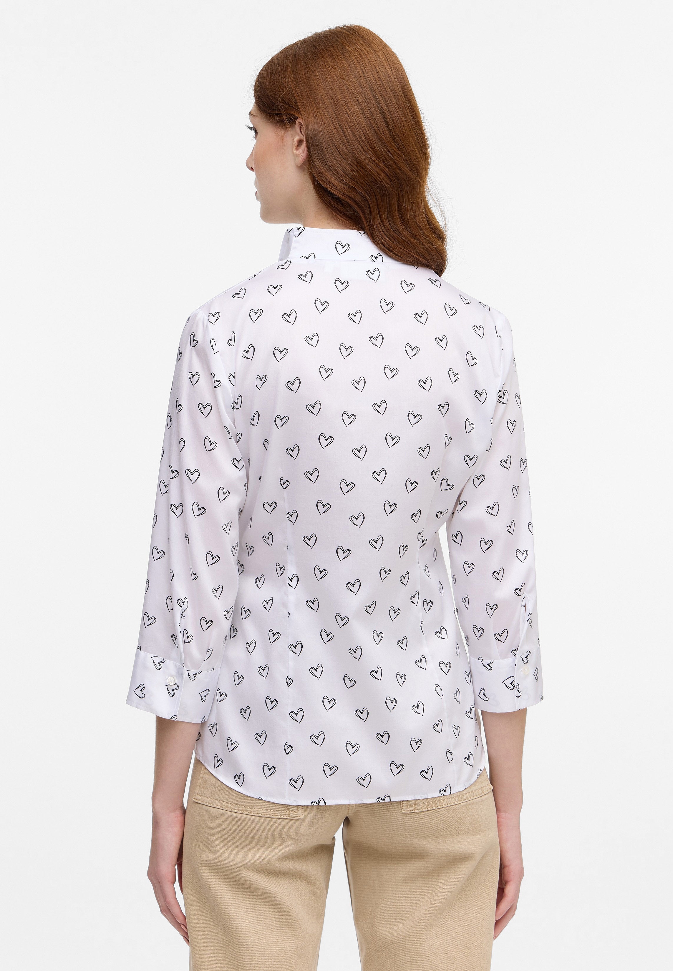 ETERNA REGULAR FIT Bluse - Heart Sketch White - 7172-01-R377 von Eterna