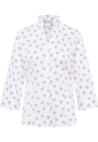 ETERNA REGULAR FIT Bluse - Heart Sketch White - 7172-01-R377