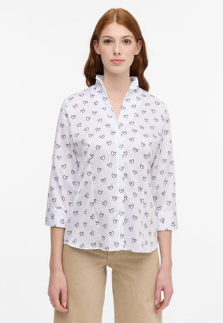 ETERNA REGULAR FIT Bluse - Heart Sketch White - 7172-01-R377