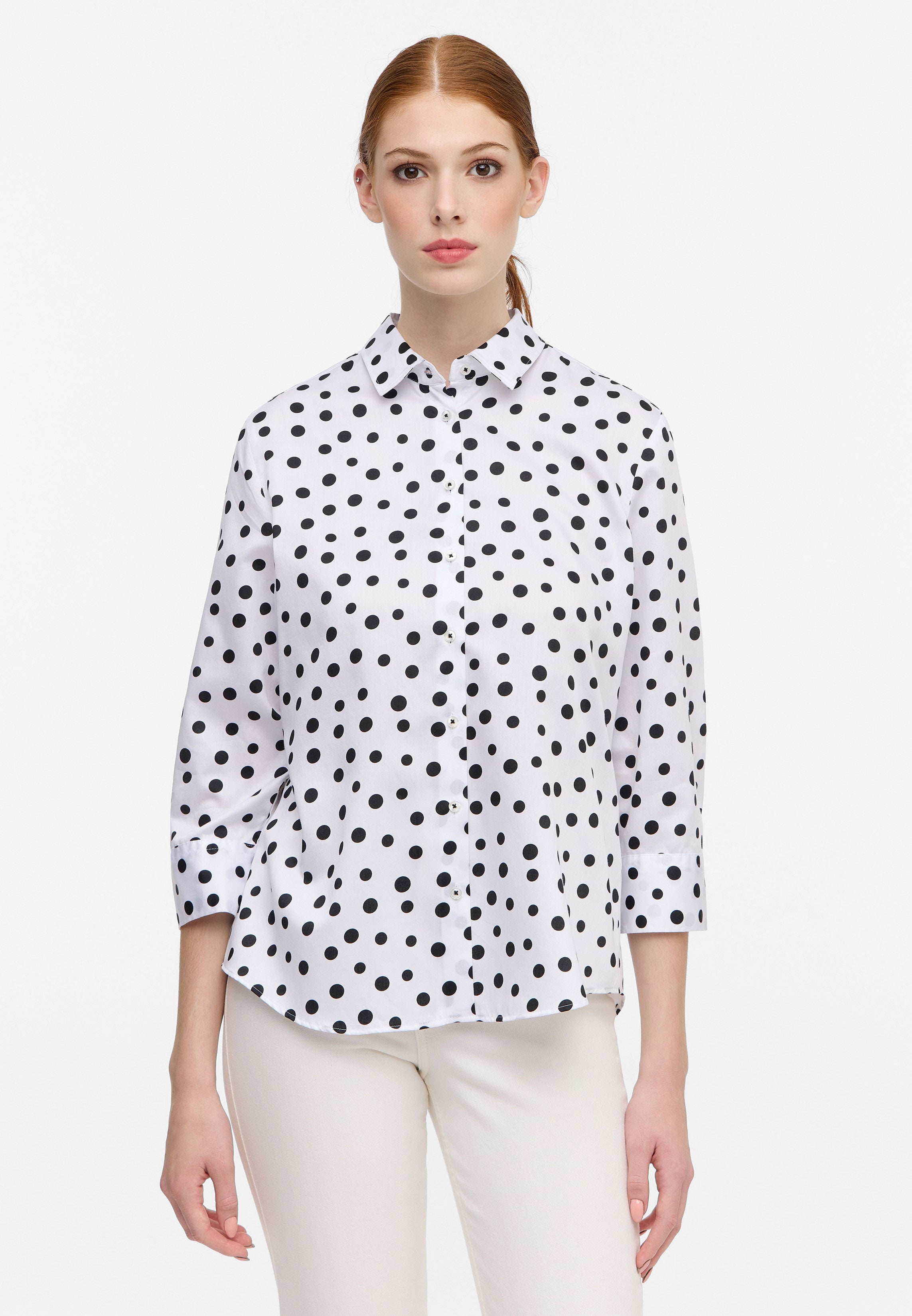 ETERNA REGULAR FIT Bluse - Dotted Whitespace - 7173-01-R352