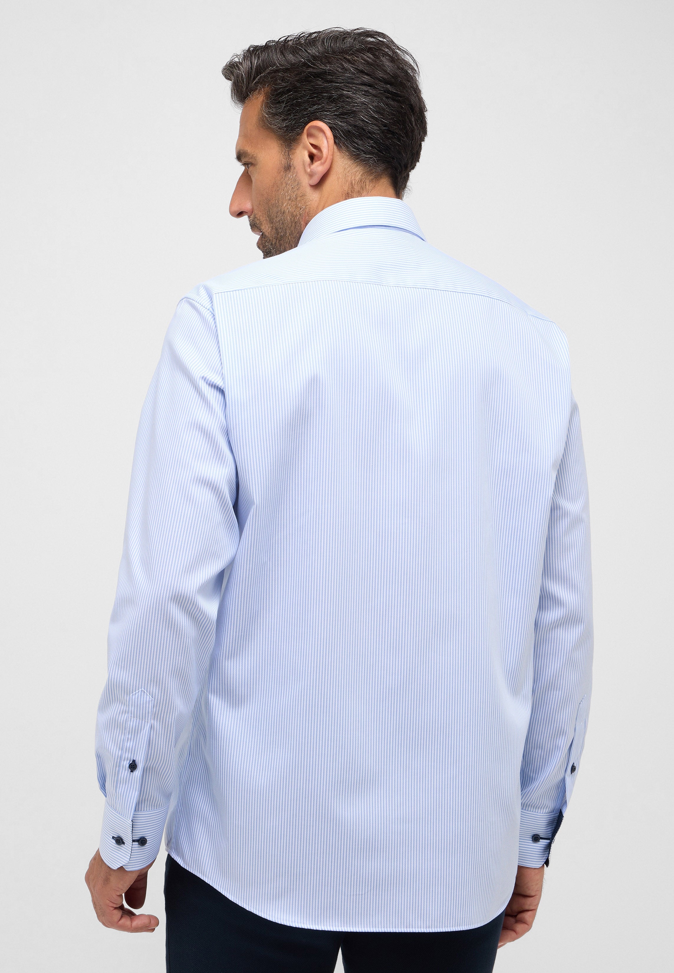 ETERNA COMFORT FIT Langarm Hemd - Pale Sky Stripe - 8992-12-E15P von Eterna