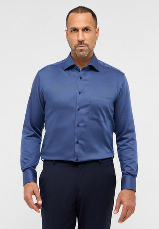 ETERNA MODERN FIT Langarm Hemd - Ocean Circuit Blue - 4203-07-X19K
