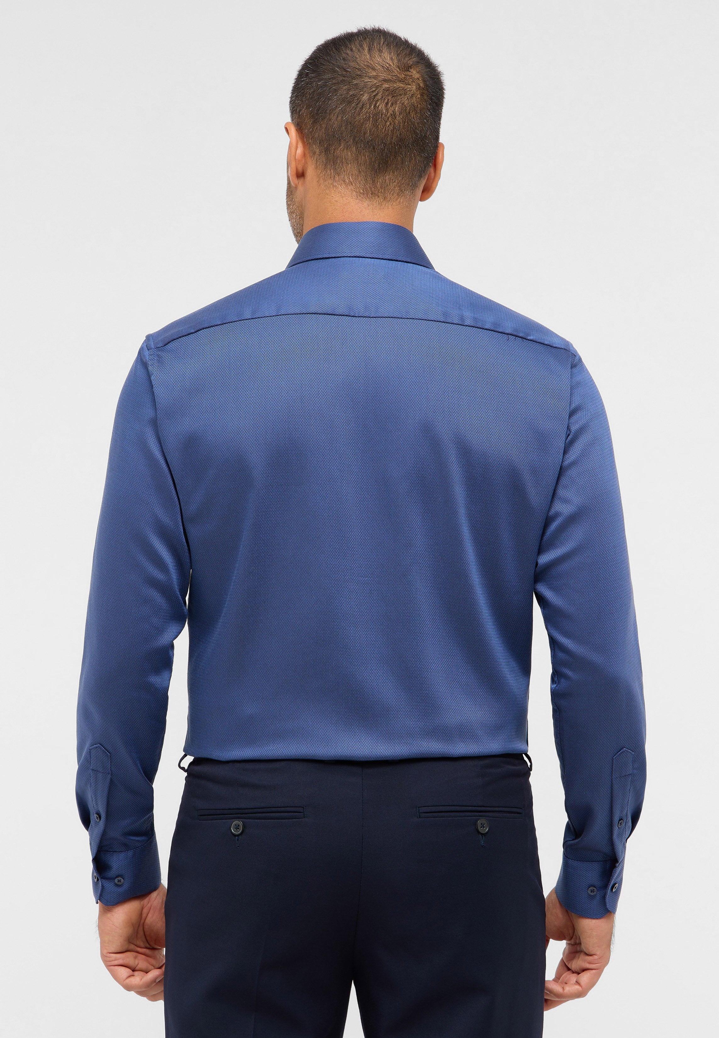 ETERNA MODERN FIT Langarm Hemd - Ocean Circuit Blue - 4203-07-X19K von Eterna