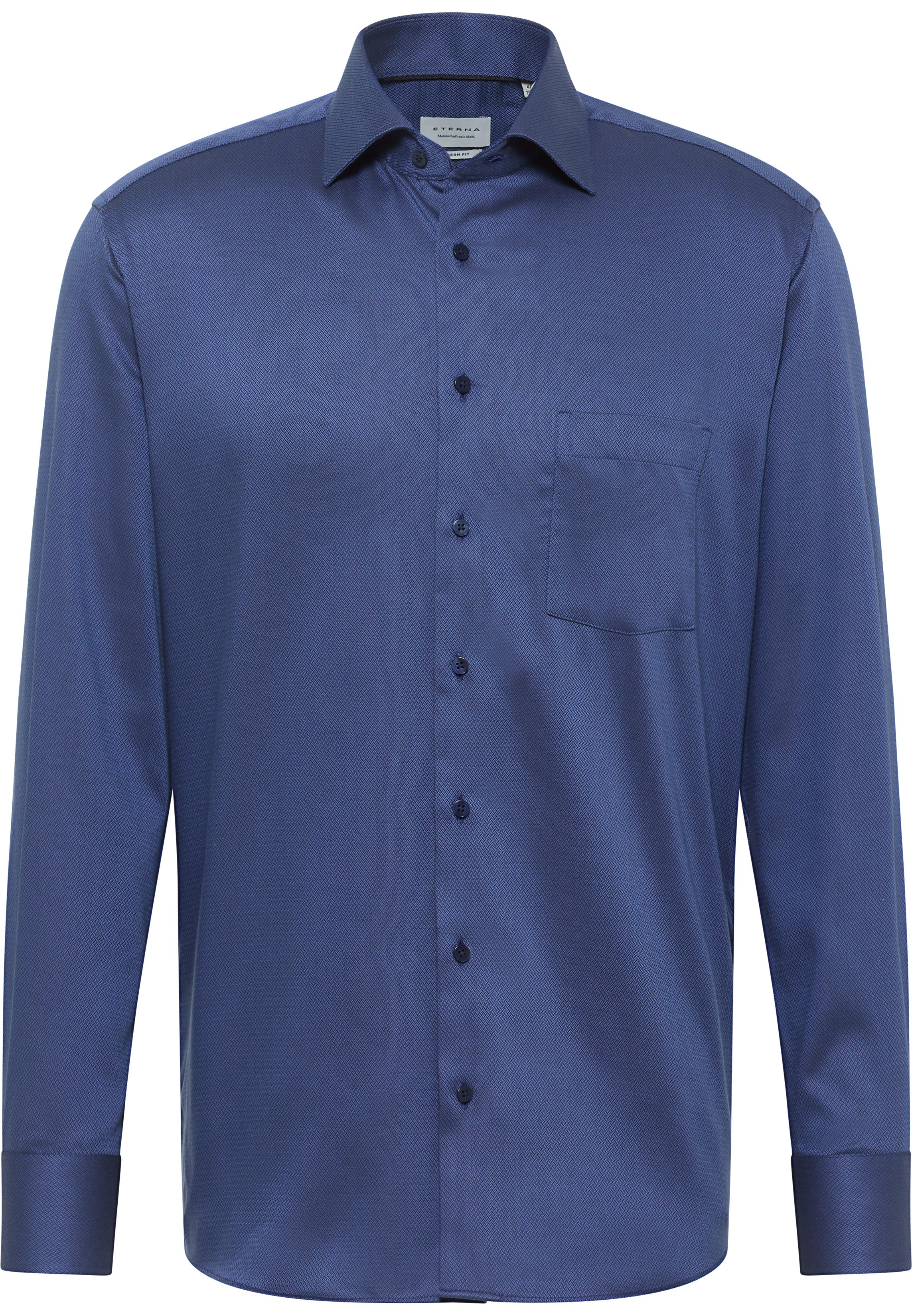 ETERNA MODERN FIT Langarm Hemd - Ocean Circuit Blue - 4203-07-X19K
