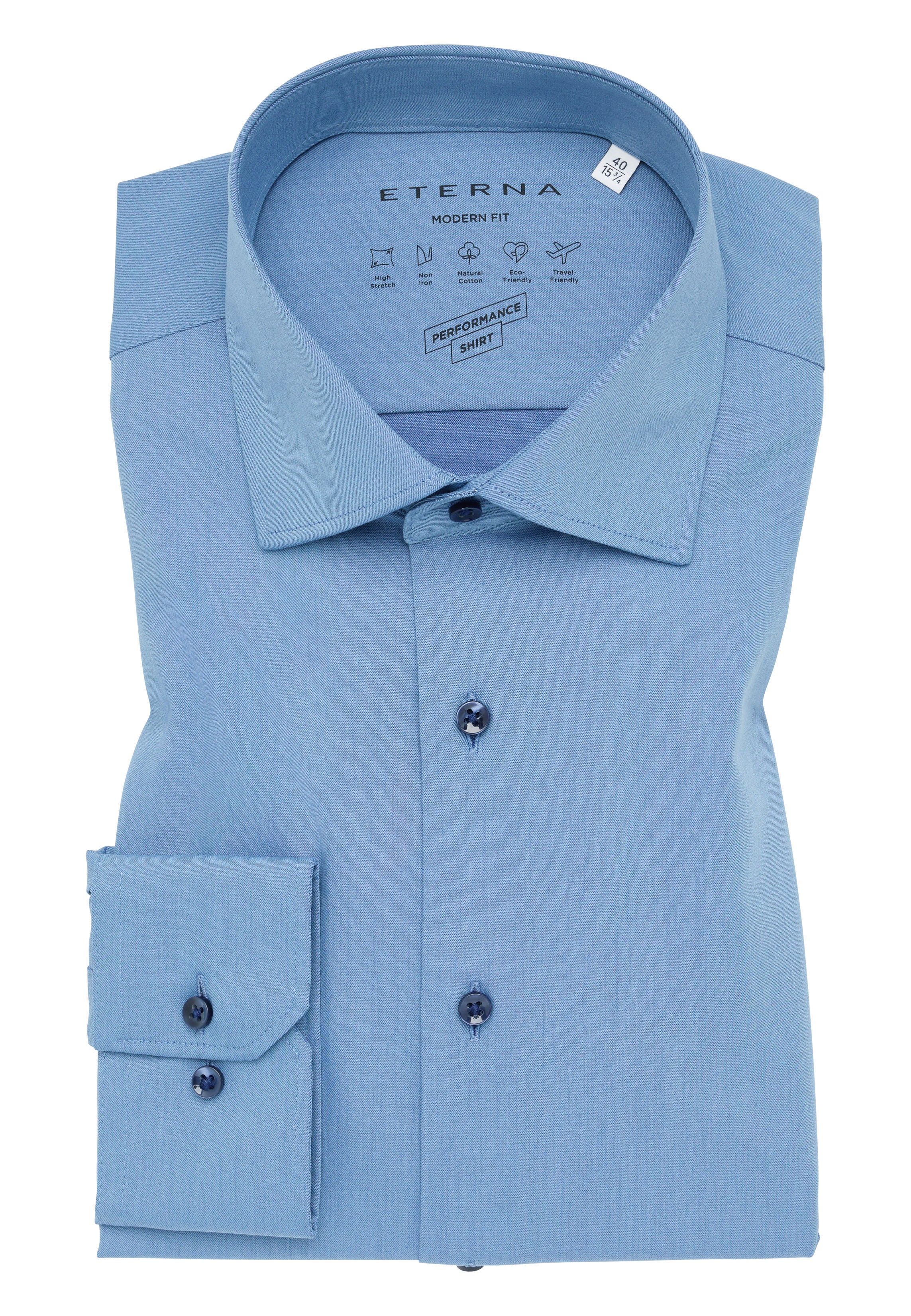 ETERNA MODERN FIT Performance Shirt - Light Harbor Blue - 4194-07-X18K