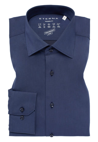 ETERNA MODERN FIT Performance Shirt Langarm Hemd - Night Sapphire Blue - 4194-19-X18K