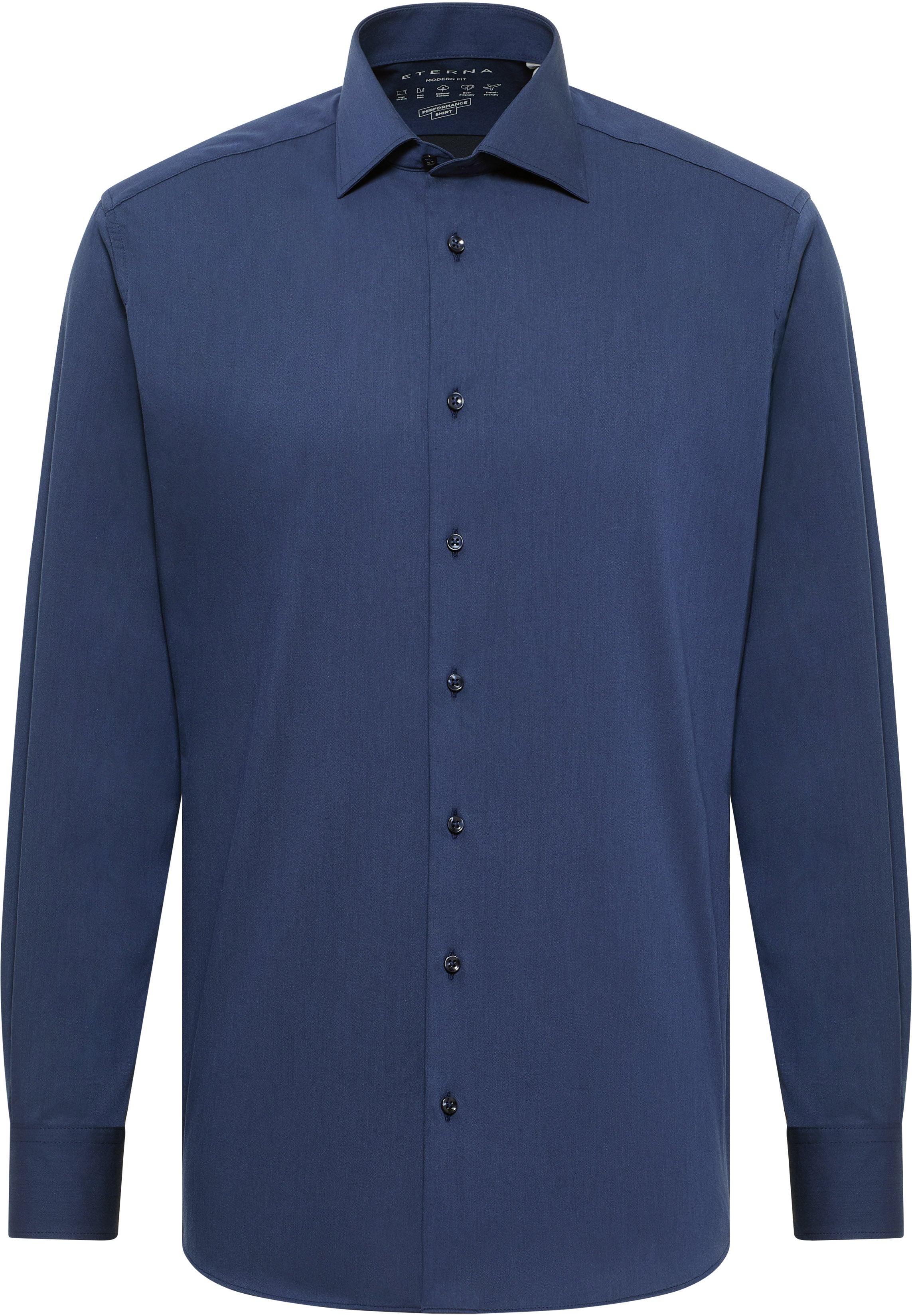 ETERNA MODERN FIT Performance Shirt Langarm Hemd - Night Sapphire Blue - 4194-19-X18K