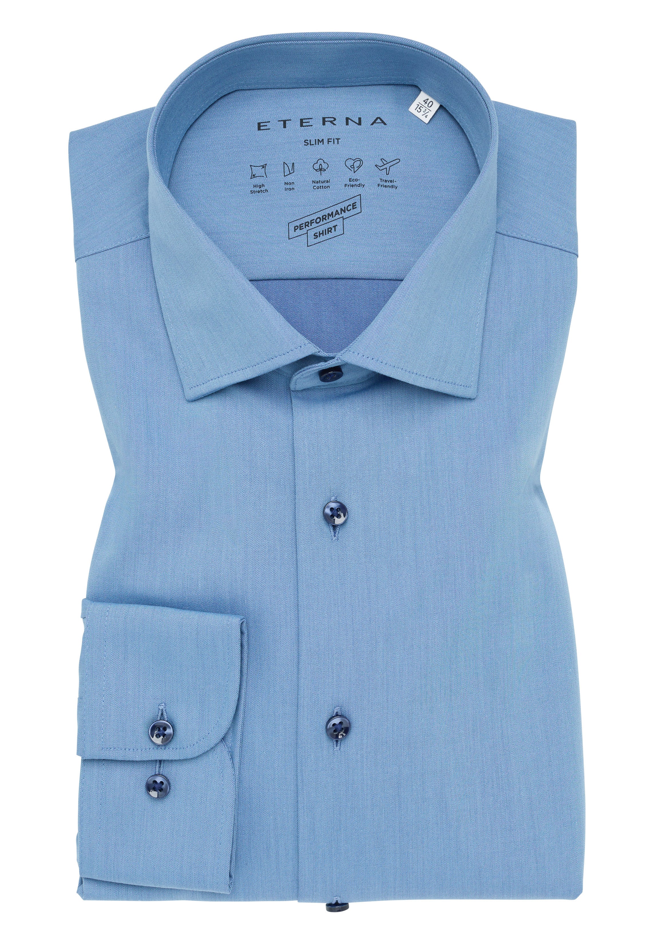 ETERNA SLIM FIT Performance Shirt - Cloud Ocean Blue - 4194-07-F170