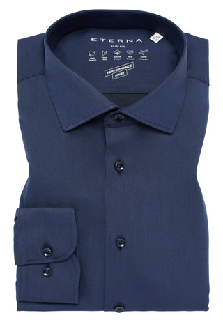 ETERNA Slim Fit Performance Shirt - Deep Atlantic Navy - 4194-19-F170