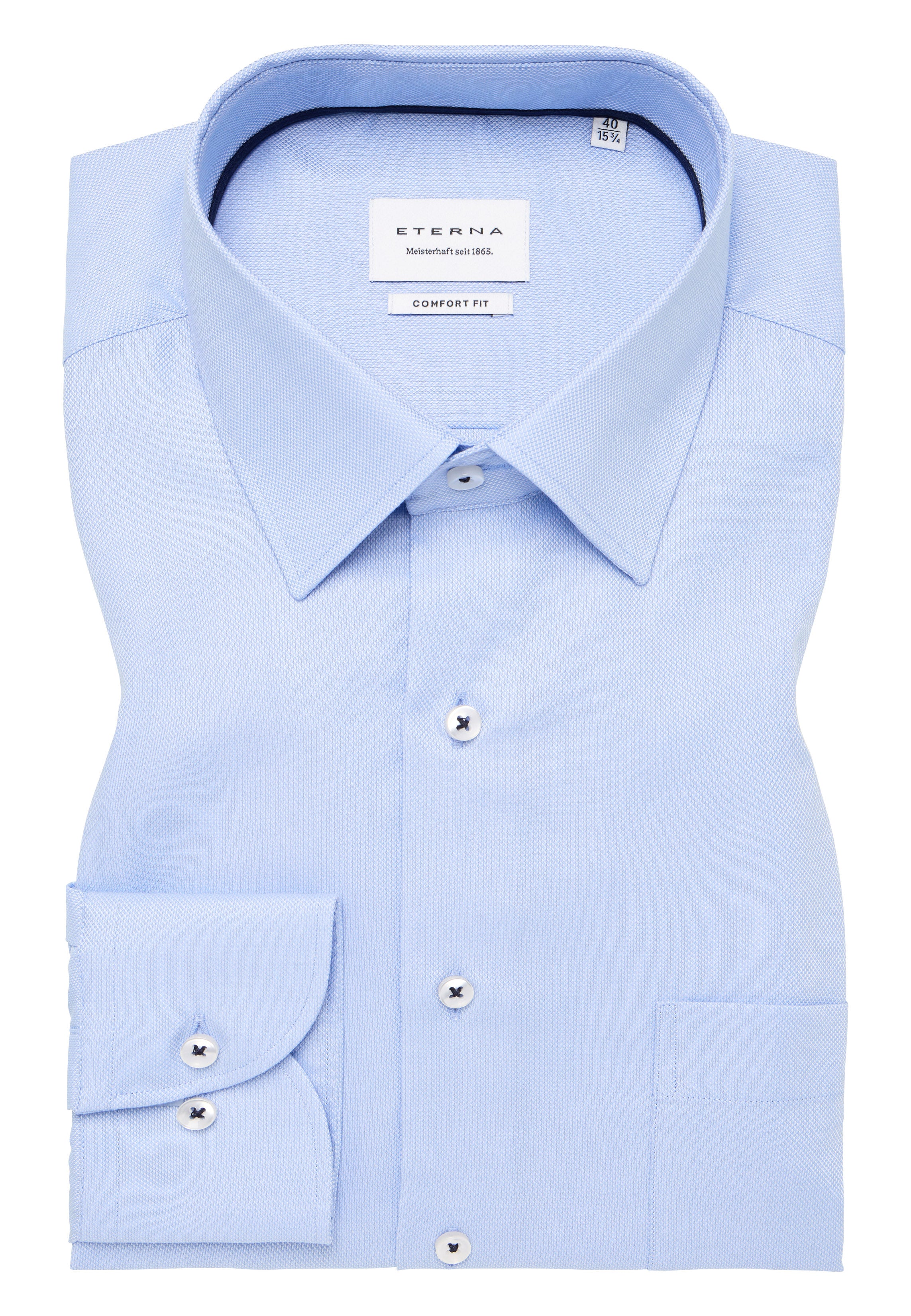 ETERNA COMFORT FIT Langarm Hemd - Misty Harbor Blue - 8464-12-E181 von Eterna