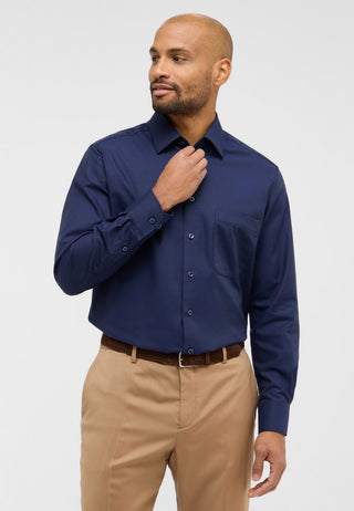 ETERNA COMFORT FIT Natural Stretch Langarm Hemd - Twilight Indigo Dobby - 2132-18-E181