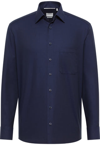 ETERNA COMFORT FIT Natural Stretch Langarm Hemd - Twilight Indigo Dobby - 2132-18-E181