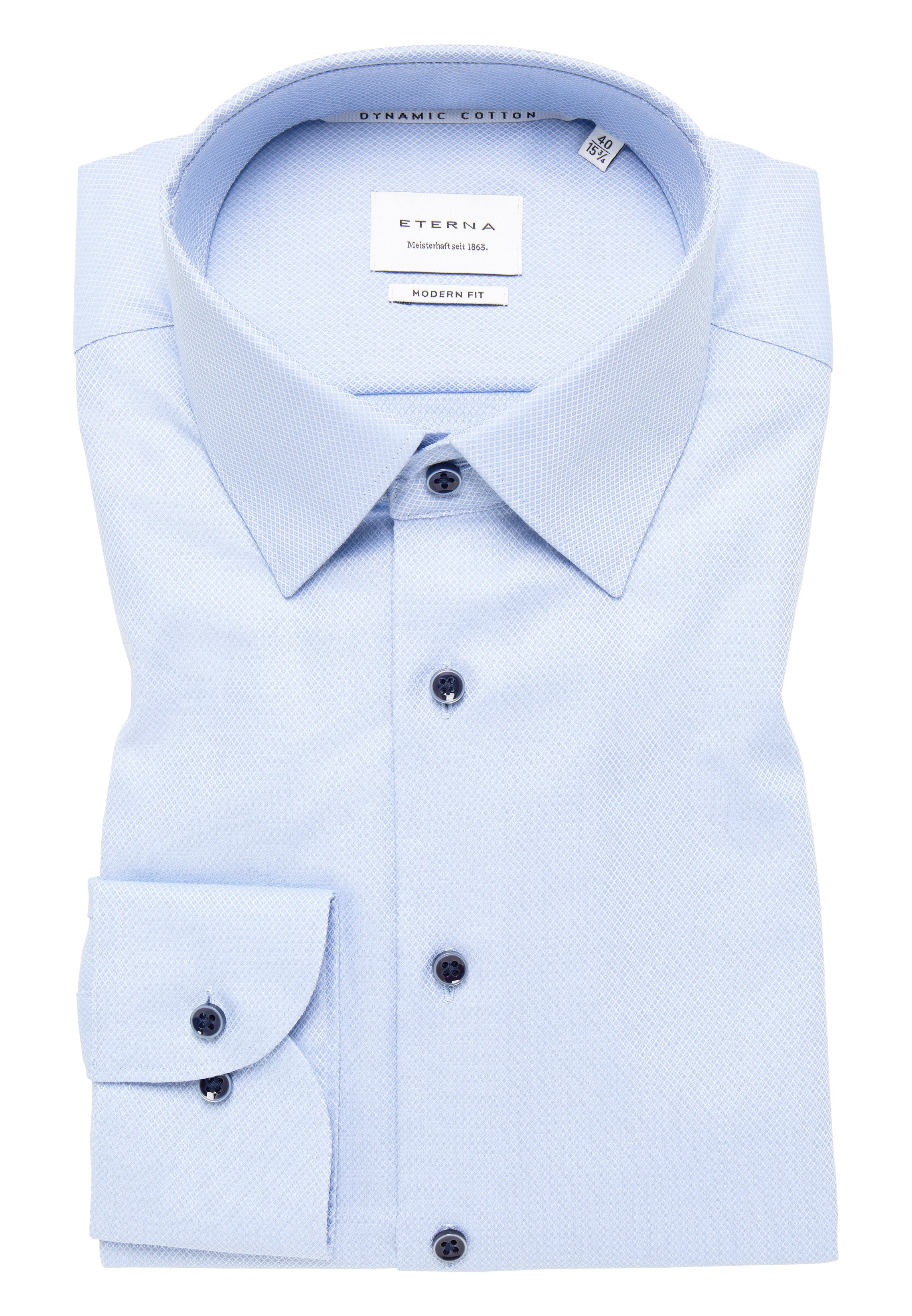 ETERNA MODERN FIT Langarm Hemd - Frosted Harbour Blue - 2132-12-X171