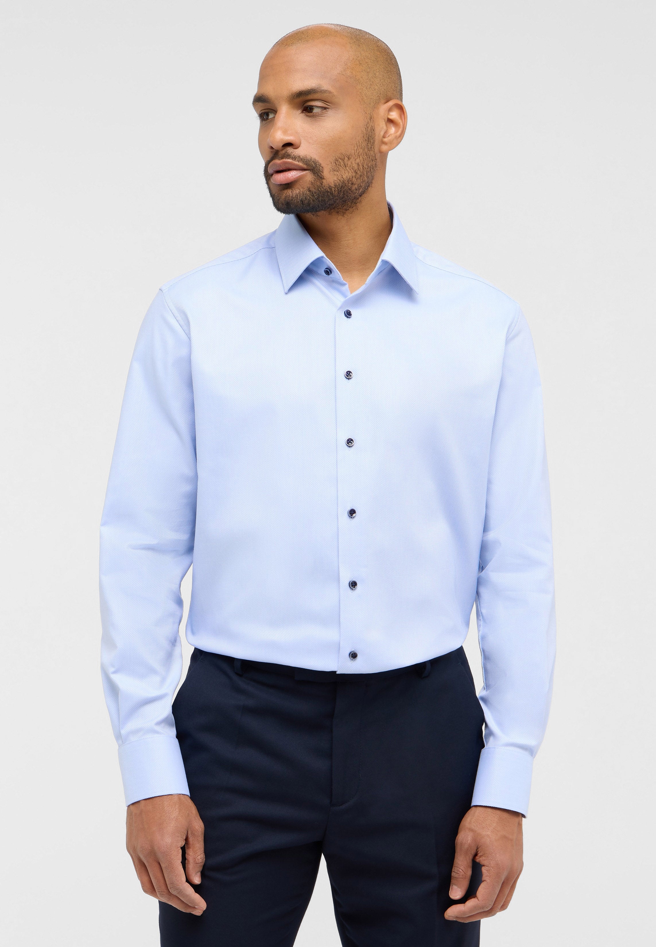 ETERNA MODERN FIT Langarm Hemd - Frosted Harbour Blue - 2132-12-X171 von Eterna