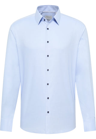ETERNA COMFORT FIT Natural Stretch Langarm Hemd - Ocean Mist Blue - 2132-12-E181