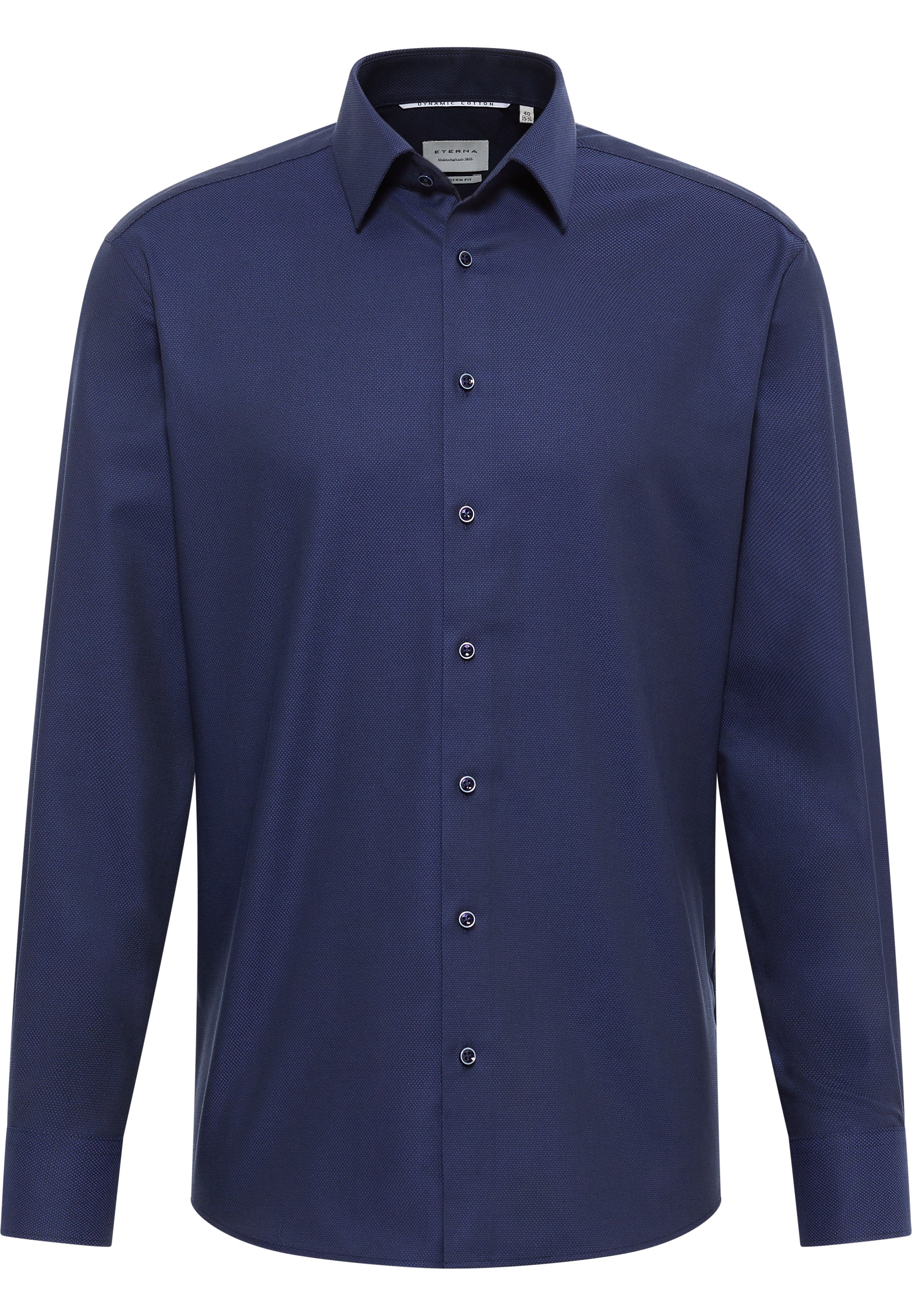 ETERNA MODERN FIT Langarm Hemd - Midnight Dobby Blue - 2132-18-X171