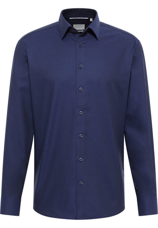 ETERNA MODERN FIT Langarm Hemd - Midnight Dobby Blue - 2132-18-X171