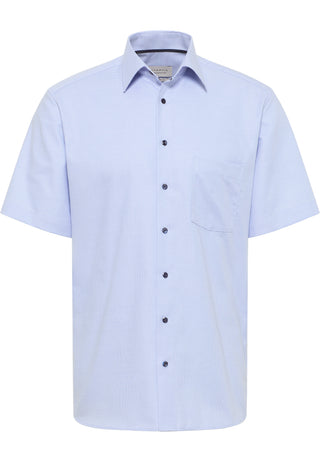 ETERNA MODERN FIT Kurzarm Hemd - Glacier Houndstooth Blue - 1181-12-C181