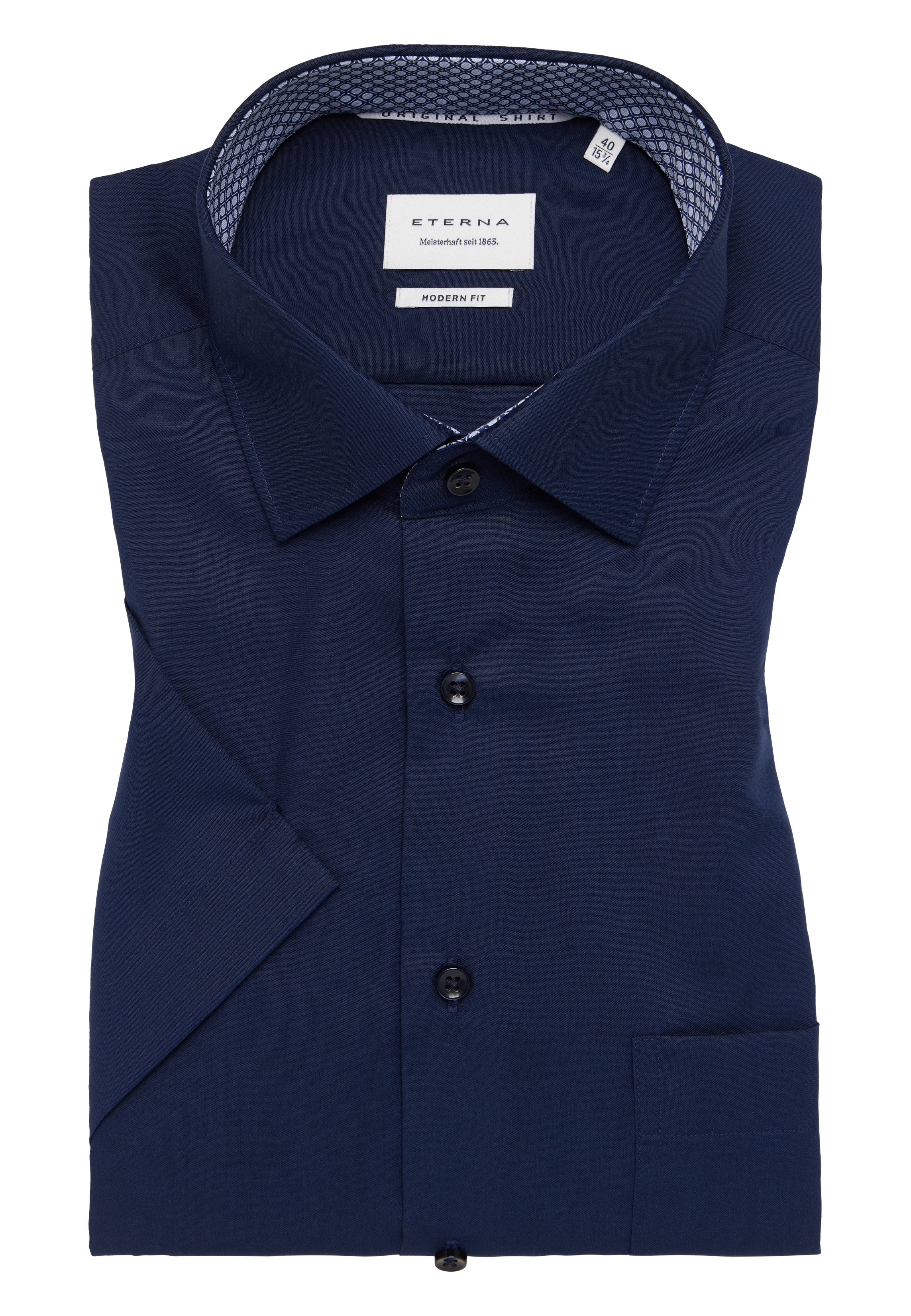 ETERNA MODERN FIT Kurzarm Hemd - Midnight Atlantic Blue - 1304-19-C15K von Eterna