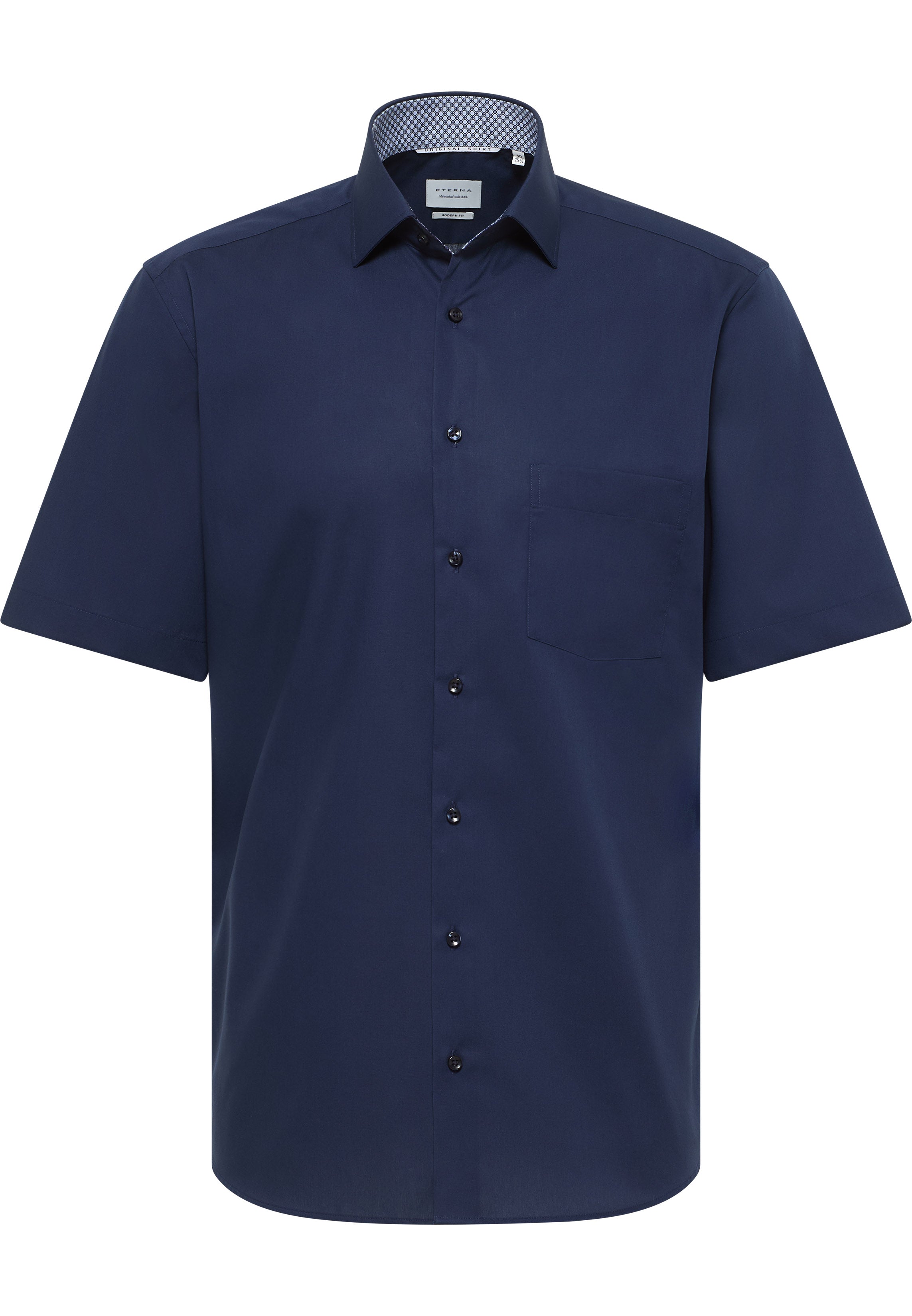 ETERNA MODERN FIT Kurzarm Hemd - Midnight Atlantic Blue - 1304-19-C15K