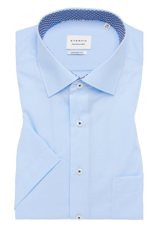 ETERNA COMFORT FIT Kurzarm Hemd - Airy Shore Blue - 1304-10-K15K