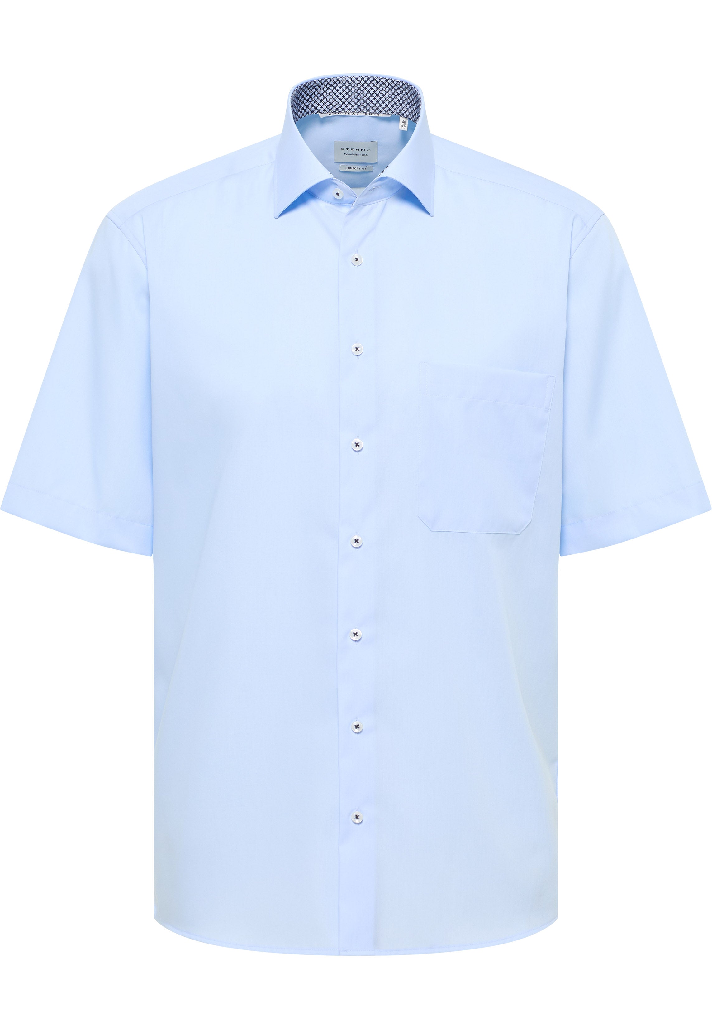ETERNA COMFORT FIT Kurzarm Hemd - Airy Shore Blue - 1304-10-K15K