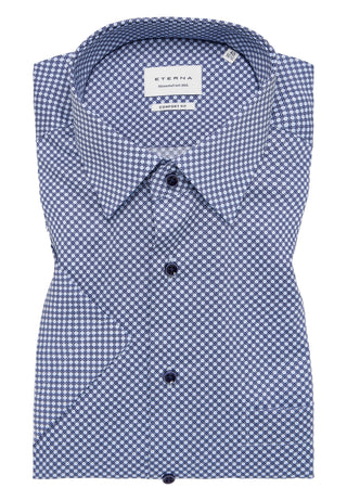 ETERNA COMFORT FIT Kurzarm Hemd - Blue Mosaic Navy - 4220-14-K181
