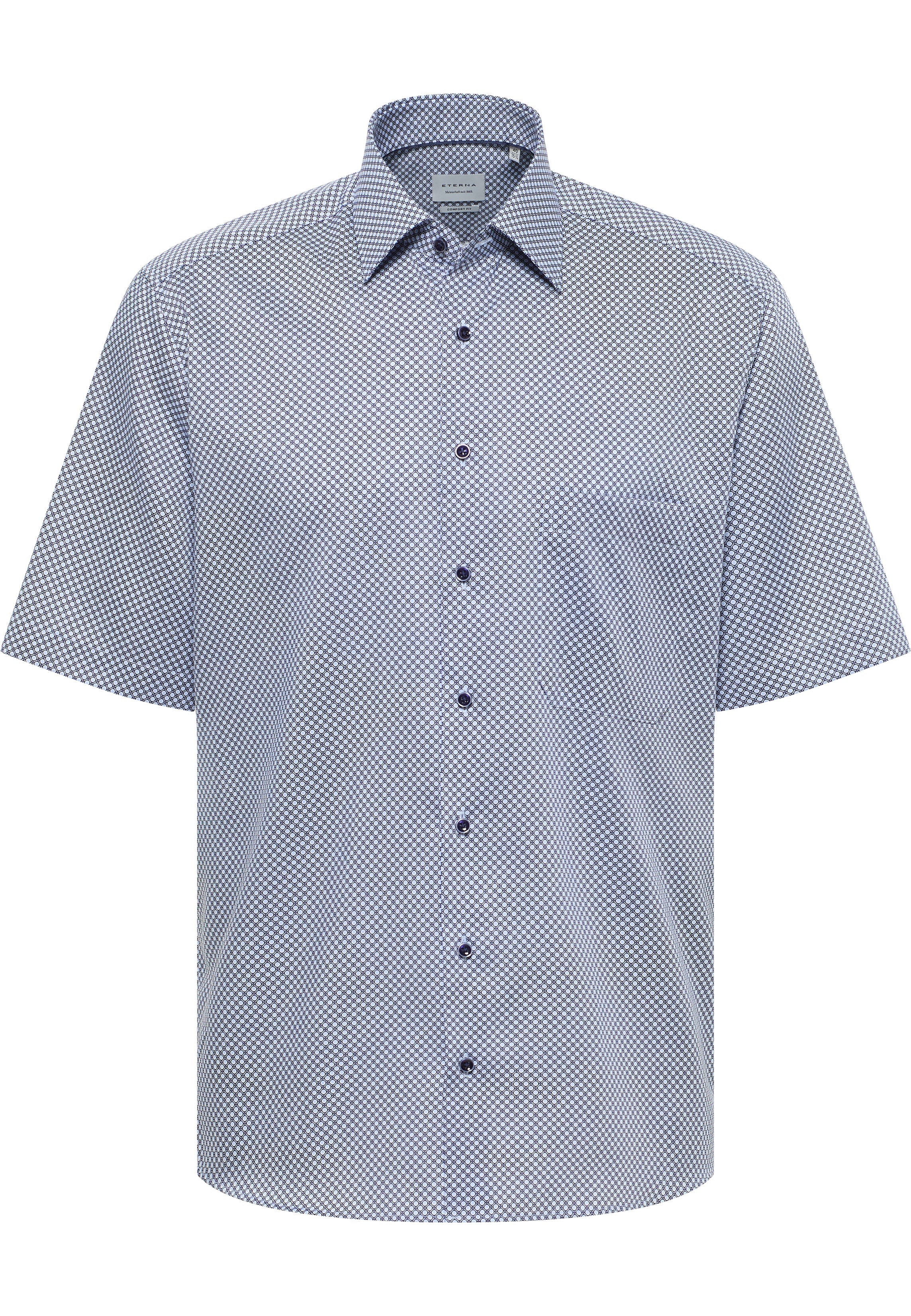 ETERNA COMFORT FIT Kurzarm Hemd - Blue Mosaic Navy - 4220-14-K181